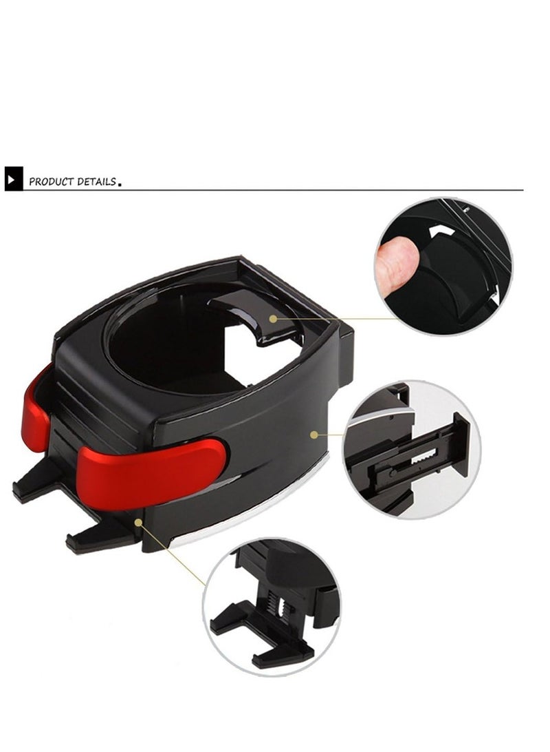Car Cup Holder Adjustable 2 in 1 Car Drink Stand Cell Phone Holder Air Vent Mount，Suitable for Cars and Trucks with Horizontal Blade Vents (Red) - Image 3